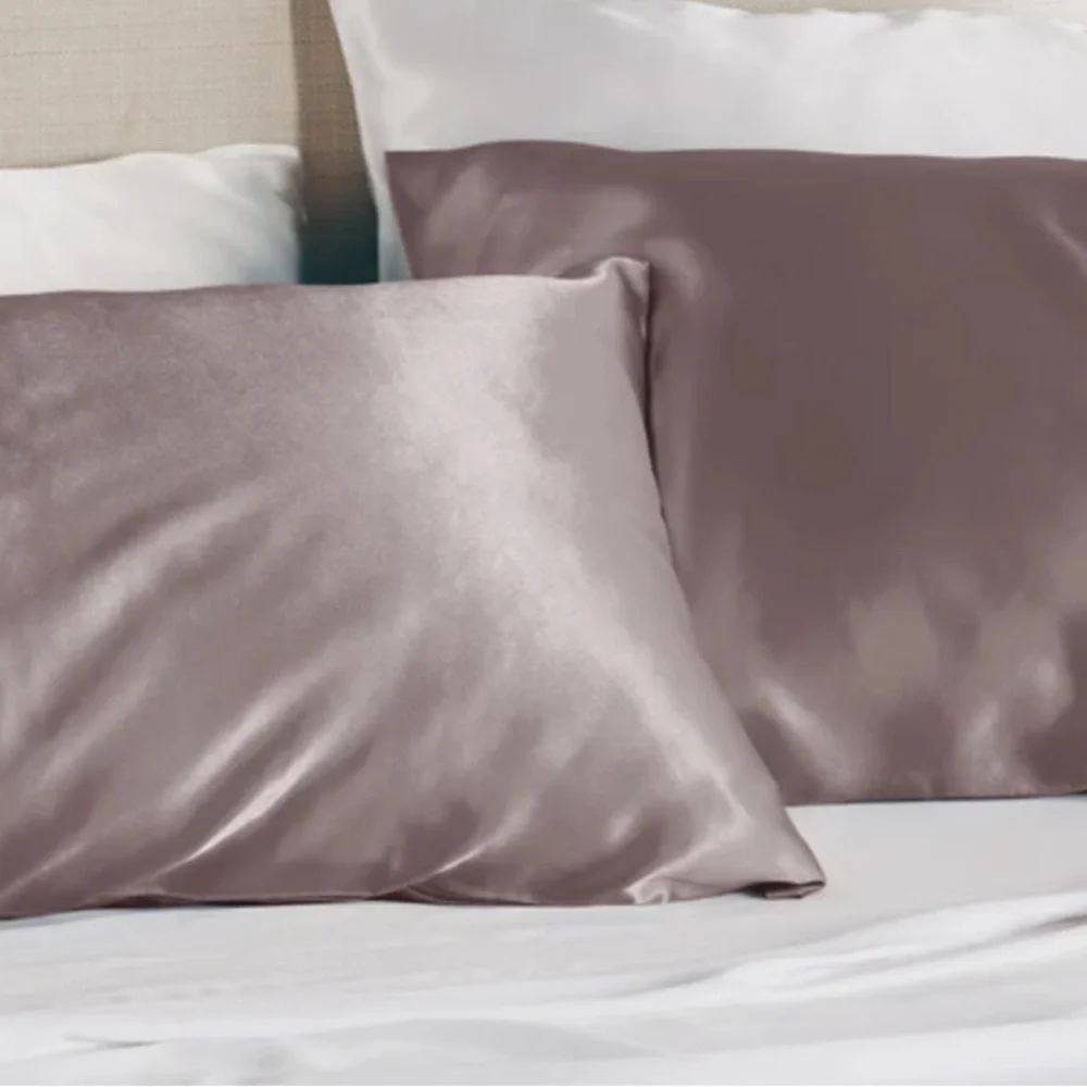 2pc BEDSURE Solid Satin Pillowcase Set Dusty Rose King